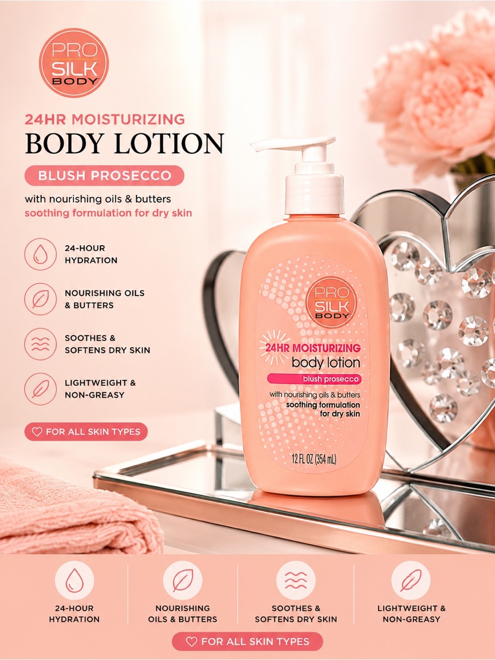 Blush Prosecco Moisturizing Body Lotion — Peach Pink